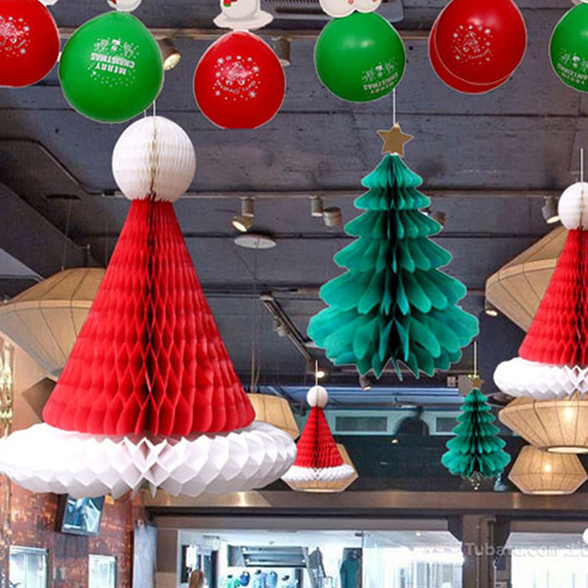 

1pc Christmas Paper Hat, Multicolor