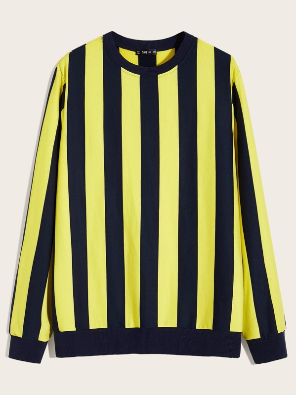 

Men Two Tone Striped Pullover, Multicolor