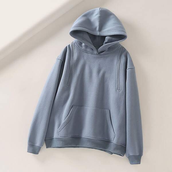

Kangaroo Pocket Front Hooded Sweatshirt, Blue