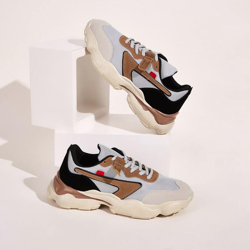 

Guys Lace-up Front Mesh Chunky Sneakers, Multicolor