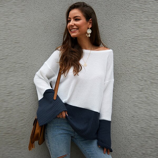 

Two Tone Drop Shoulder Tee, Multicolor