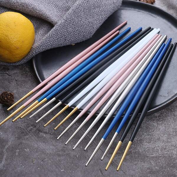 

1pair Two Tone Stainless Steel Chopsticks