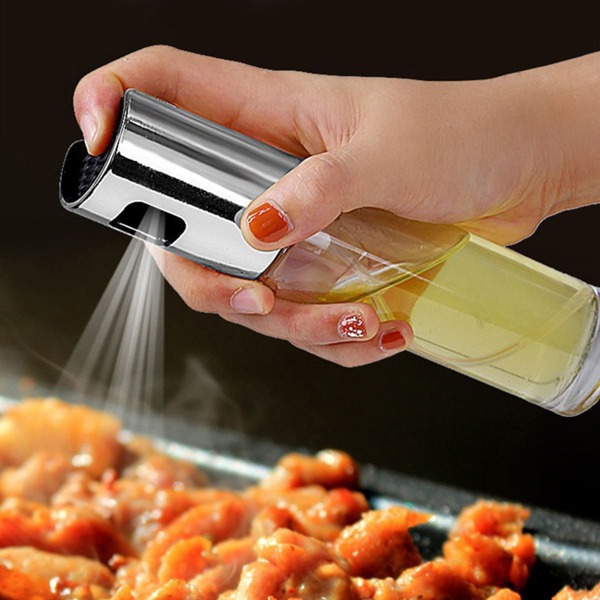 

1pc Stainless Steel Cooking Oil Spray Bottle, Silver