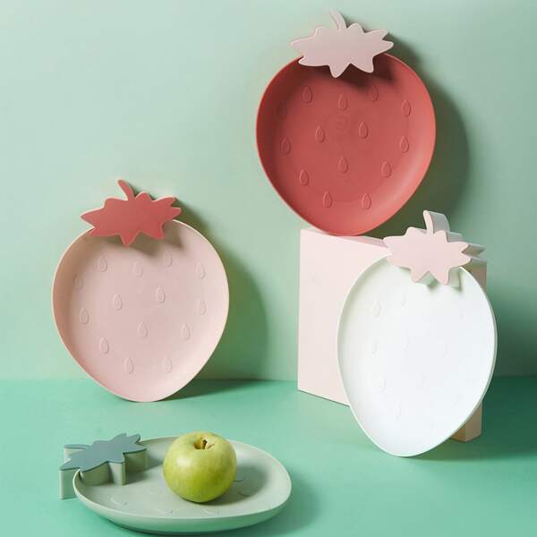 

1pc Cute Strawberry Shaped Snack Plate