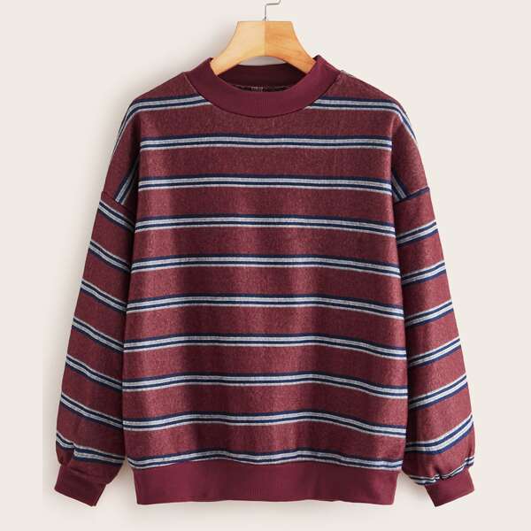 

Striped Drop Shoulder Sweatshirt, Multicolor