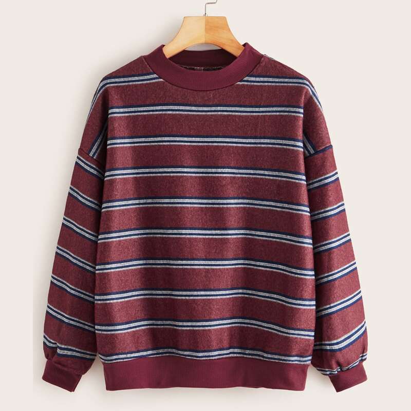 

Striped Drop Shoulder Sweatshirt, Multicolor