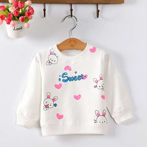 

Свитшот с оригинальным принтом для девочек, Белый