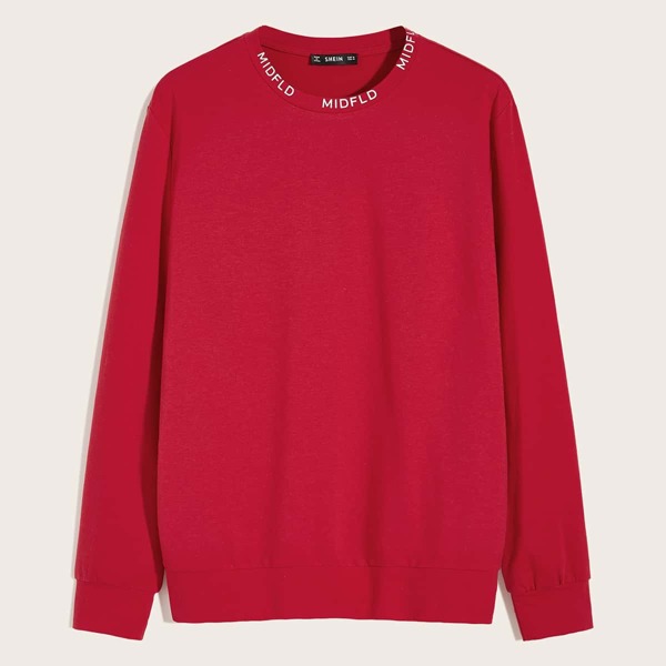 

Men Letter Graphic Pullover, Red bright