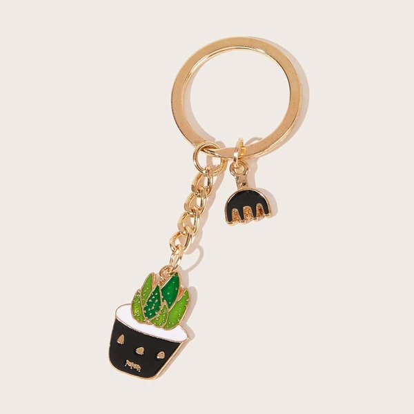 

Cactus Charm Keychain, Multicolor