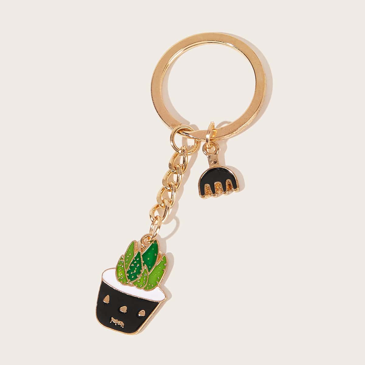 

Cactus Charm Keychain, Multicolor