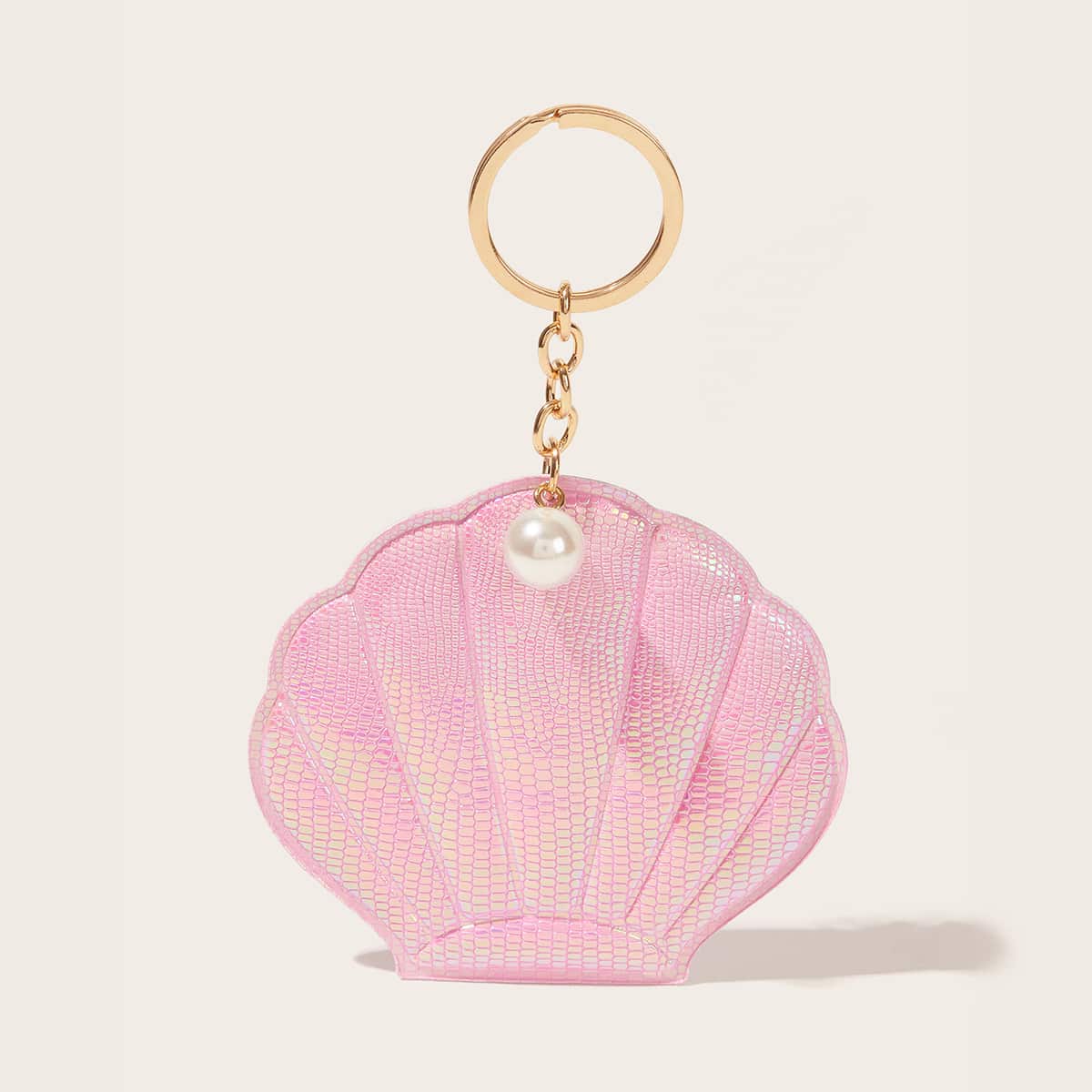 

Faux Pearl Decor Shell Charm Keychain, Multicolor