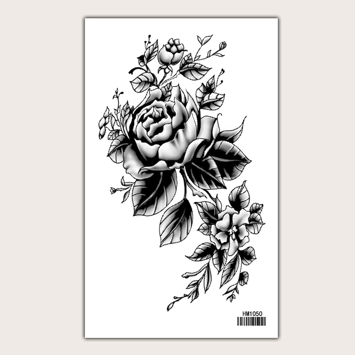 

1sheet Flower Pattern Tattoo Sticker, Black