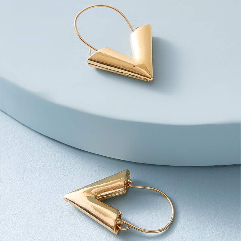 

1pair V Shaped Earrings, Gold