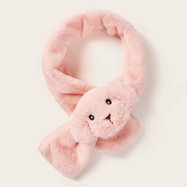 

Toddler Girls Cartoon Fluffy Scarf, Pink