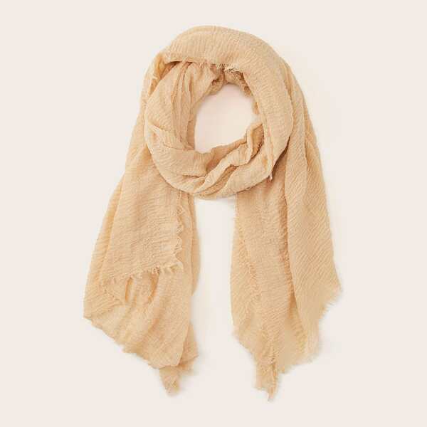 

Raw Hem Scarf, Apricot