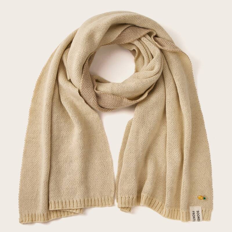 

Pineapple Decor Knit Scarf, Khaki