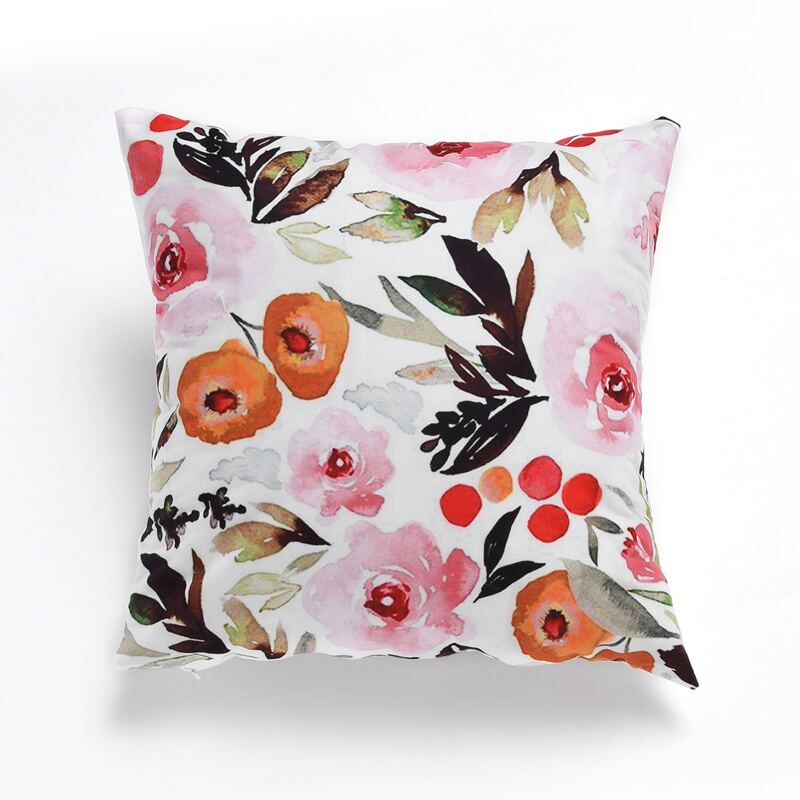 

Watercolor Flower Pattern Cushion Cover Without Filler, Multicolor