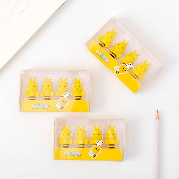 

4pcs Cute Bee Shaped Eraser