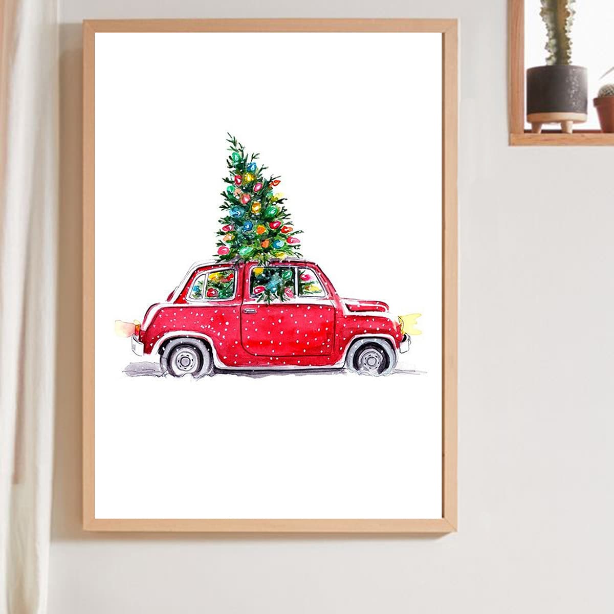 

Christmas Tree & Car Wall Print Without Frame