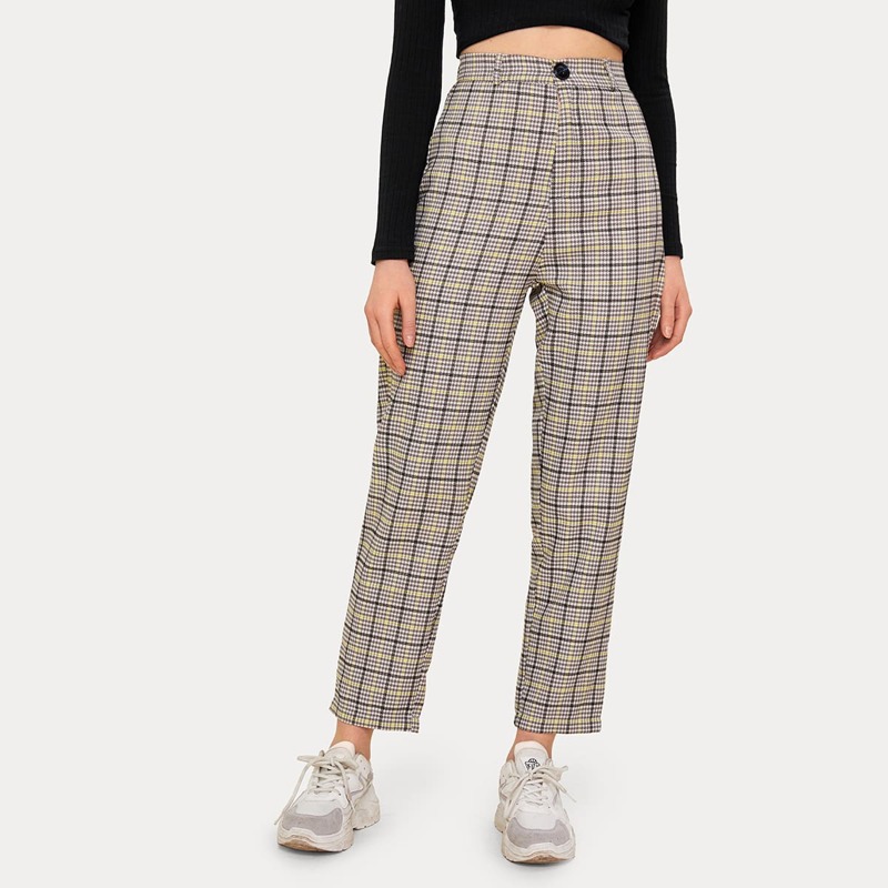 

Plaid Straight Leg Pants, Multicolor