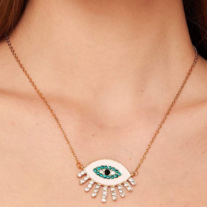 

Eye Charm Chain Necklace 1pc, Gold