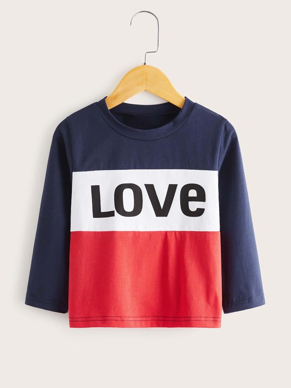 

Toddler Boys Cut And Sew Letter Graphic Tee