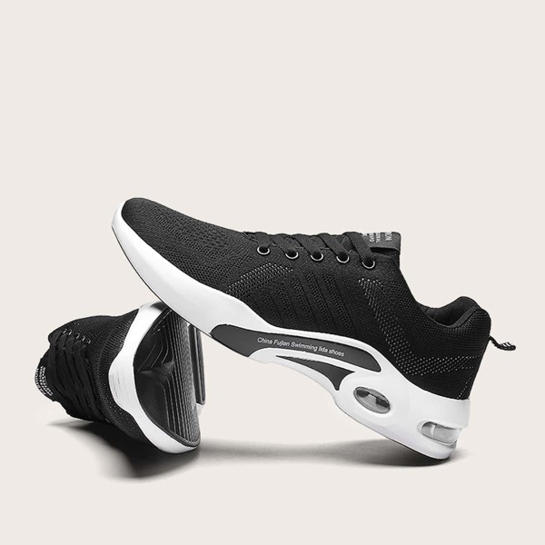 

Men Lace-up Front Wide Fit Trainers, Black