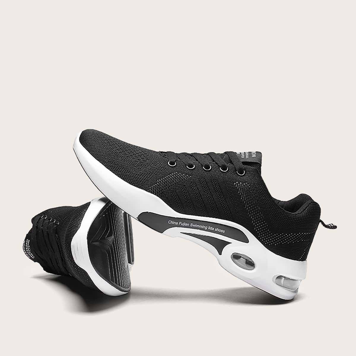 

Guys Lace-up Front Wide Fit Trainers, Black