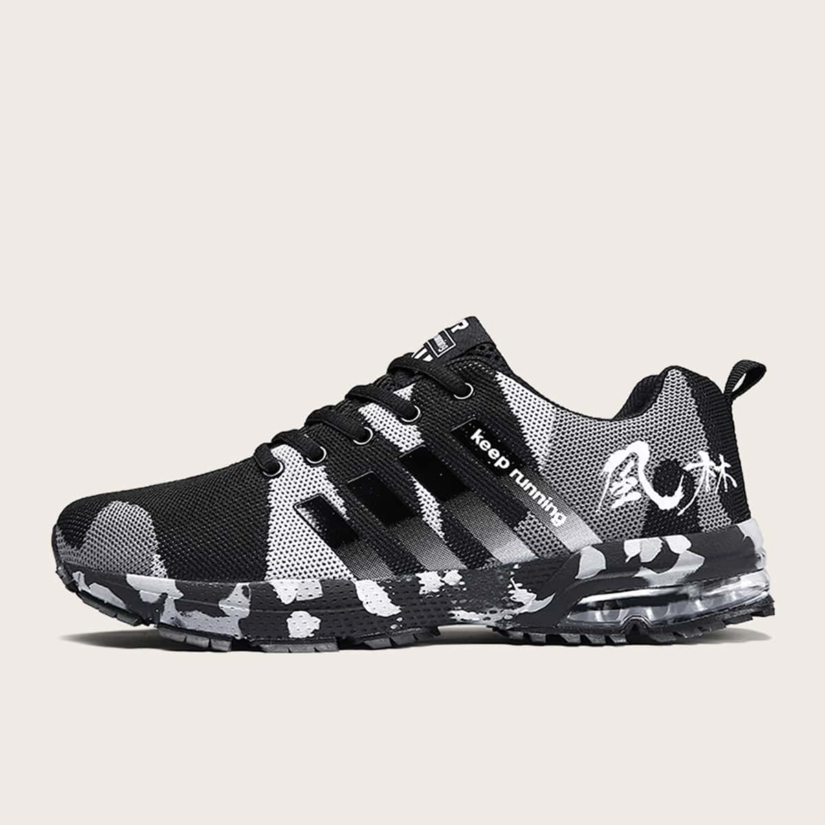 

Guys Striped Lace-up Front Sneakers, Black