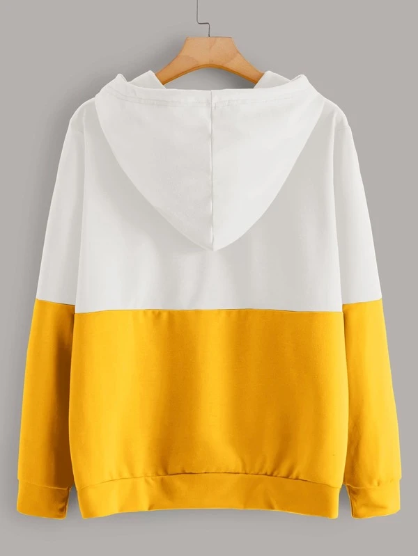 color block cat print sweatshirt