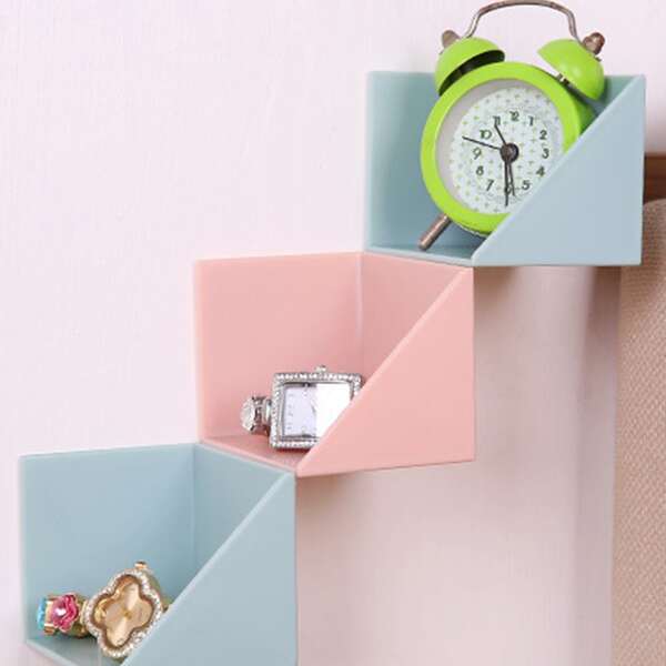 

4pcs Wall Mounted Storage Rack, Multicolor