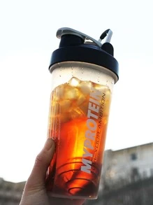 Botella shaker deporativa gráfica con letra 1 pieza - Multicolor - Ver 4
