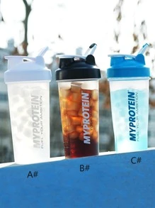 Botella shaker deporativa gráfica con letra 1 pieza - Multicolor - Ver 5