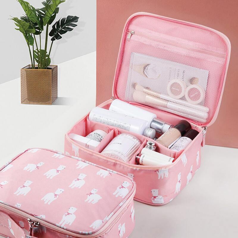 

1pc Cartoon Graphic Travel Storage Bag, Baby pink