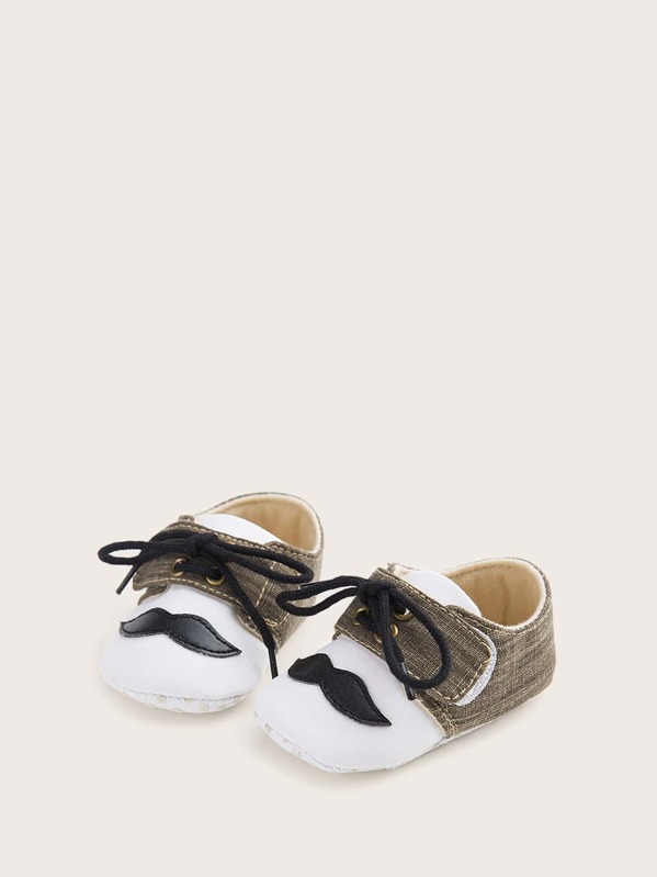 

Baby Boy Lace-up Velcro Strap Flats, White