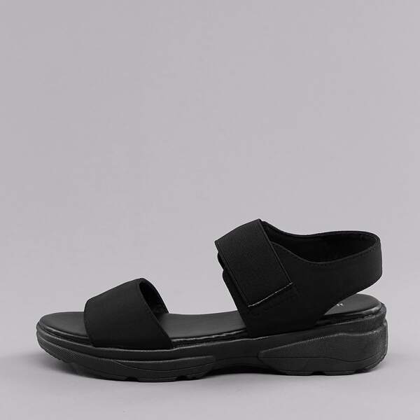 

Open Toe Stretch Fit Chunky Sole Athletic Sandals, Black