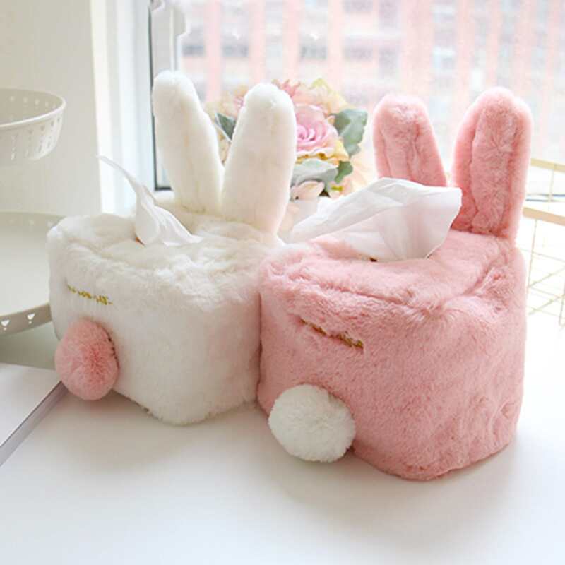 

1pc Rabbit Plush Tissue Storage Bag, Multicolor