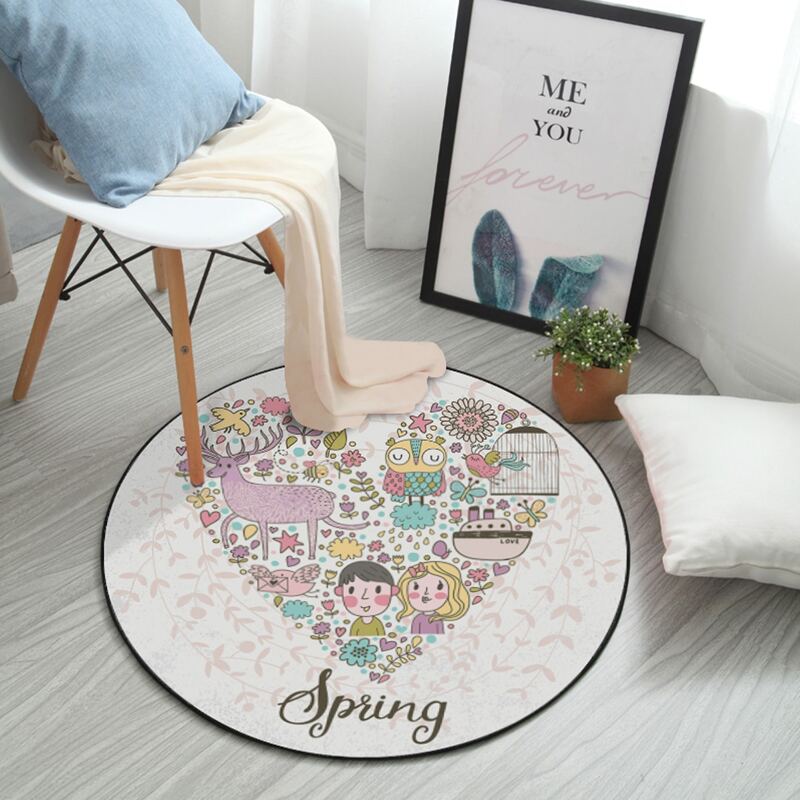 

Cartoon Graphic Round Floor Mat, Multicolor