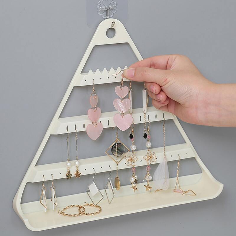 

Multi Layer Triangle Earring Storage Rack, White