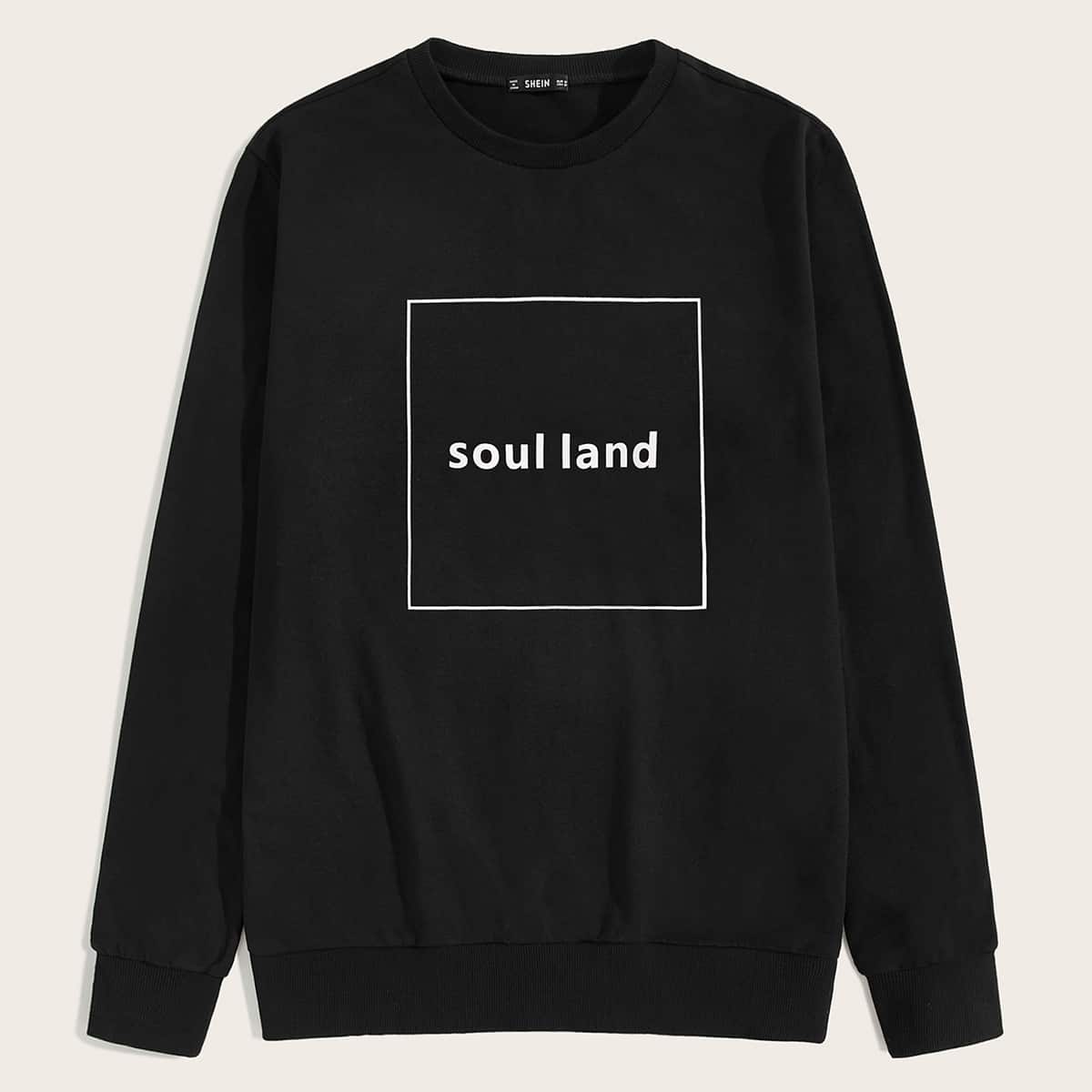 

Guys Letter Graphic Pullover, Black