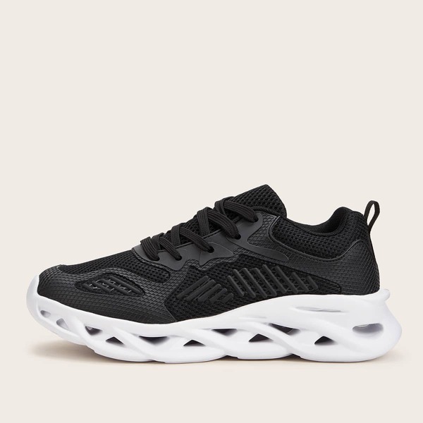 

Men Lace-up Front Wide Fit Sneakers, Black