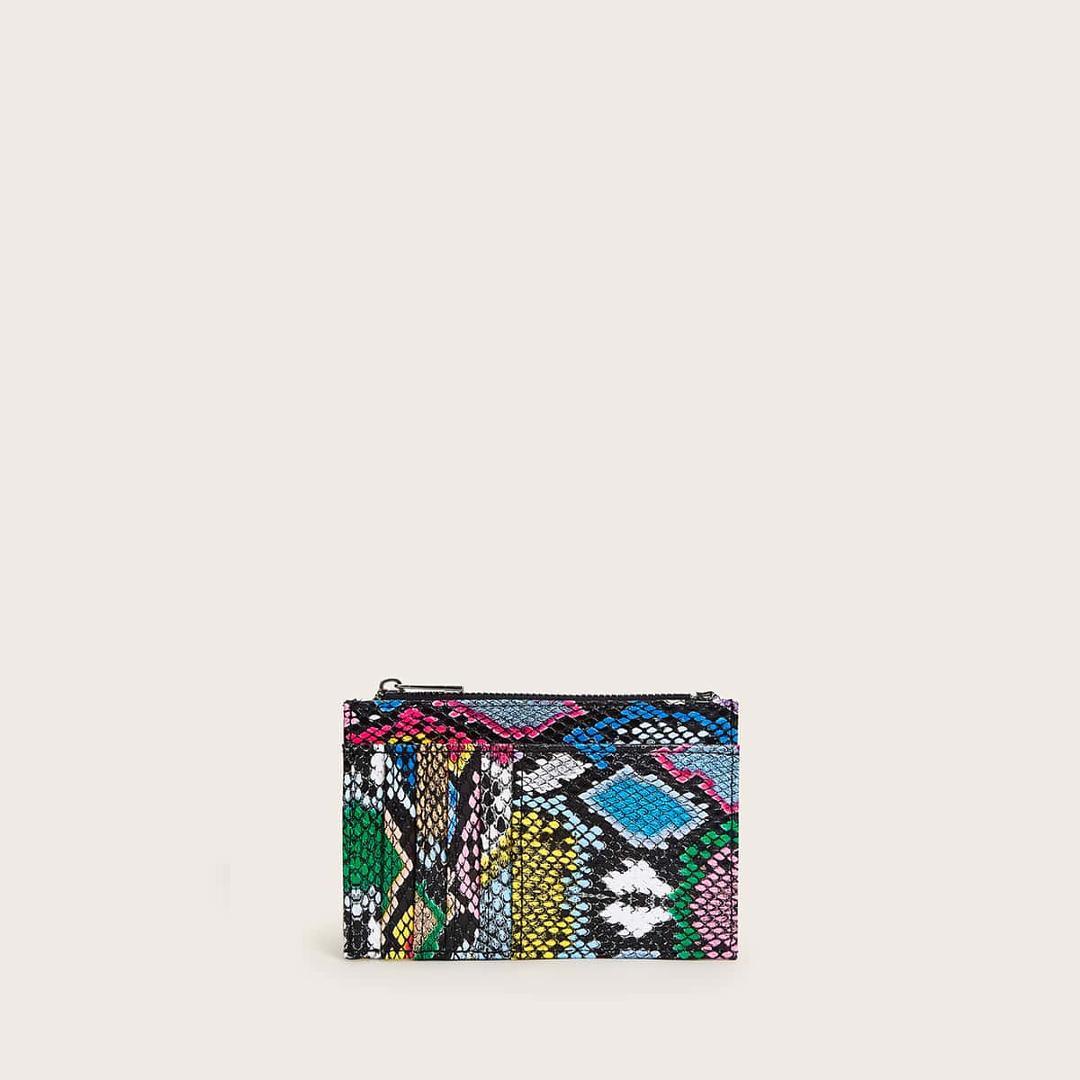

Snakeskin Print Wallet With Card Holder, Multicolor