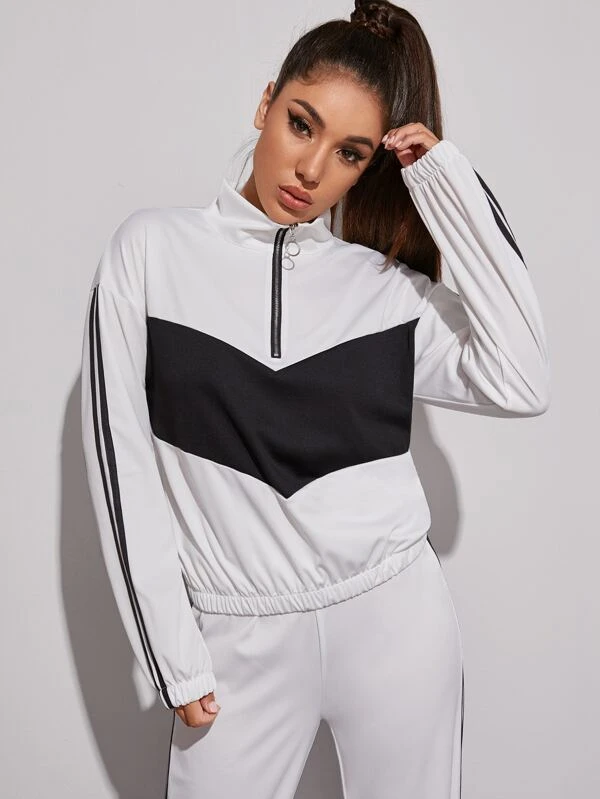 Veste de sport rayée avec blocs de couleurs | Mode en ligne veste sport couleur france