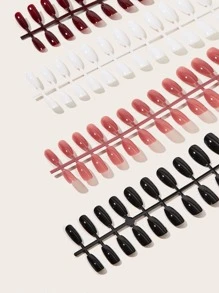 Elevate Your Style with 96pcs Short Coffin Multicolor Glossy Fake Nail - Multicolor - View 3