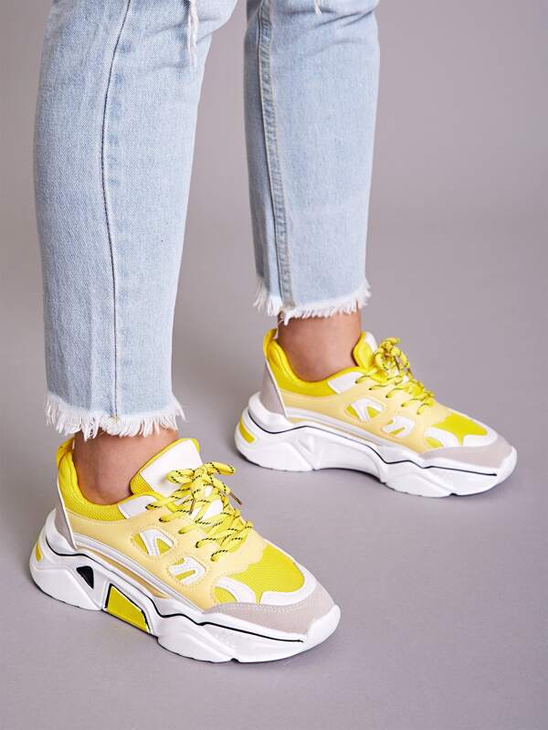 shein lace up chunky sneakers