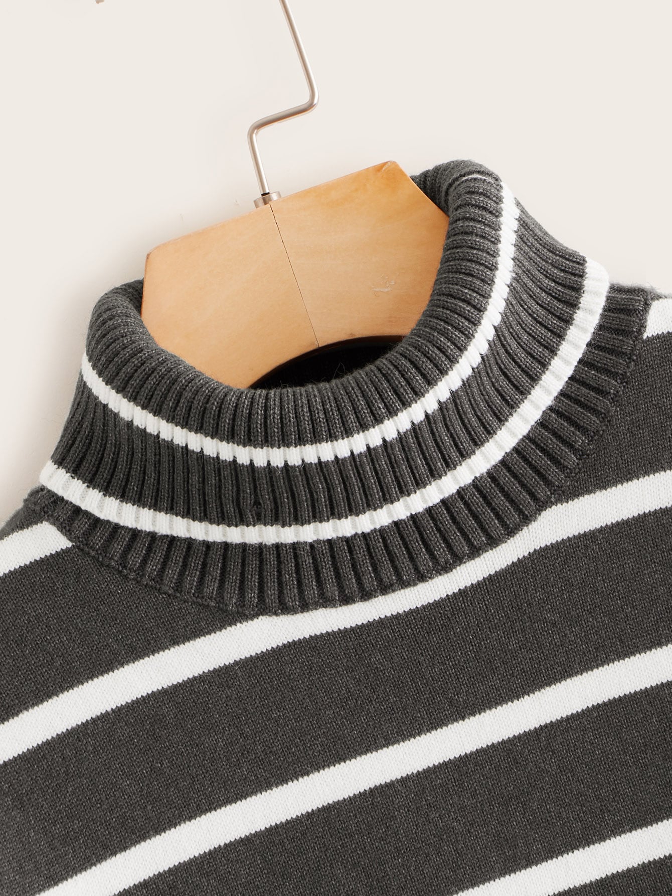 shein turtle neck striped sweater