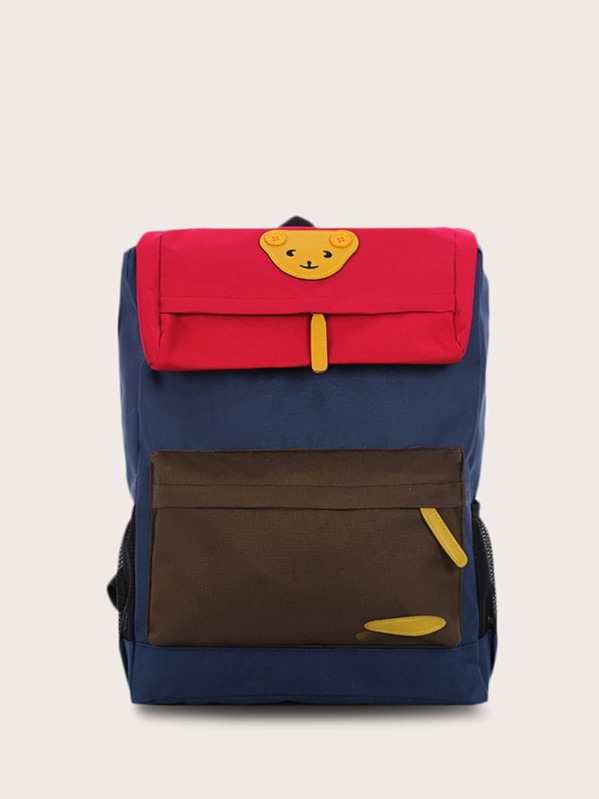 

Kids Color Block Pocket Front Backpack, Multicolor