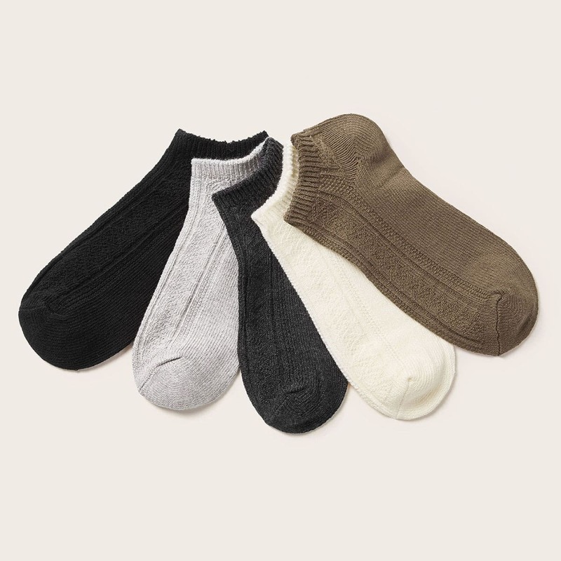 

5pairs Cotton Ankle Socks, Multicolor