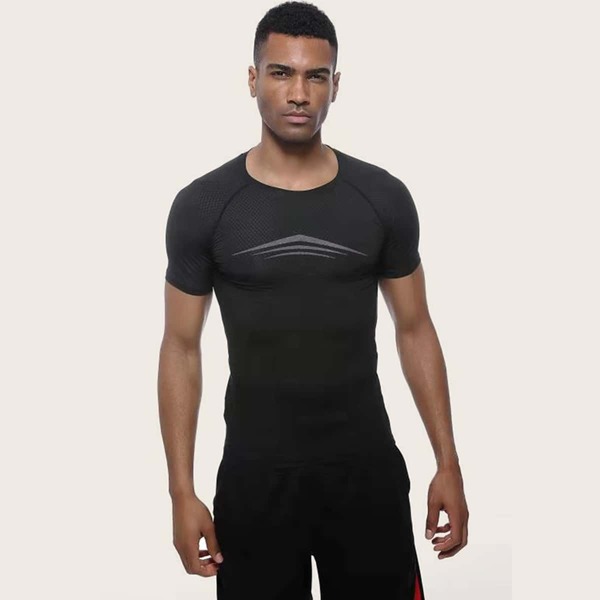 

Men Letter Graphic Quick-Drying Sports Tee, Black