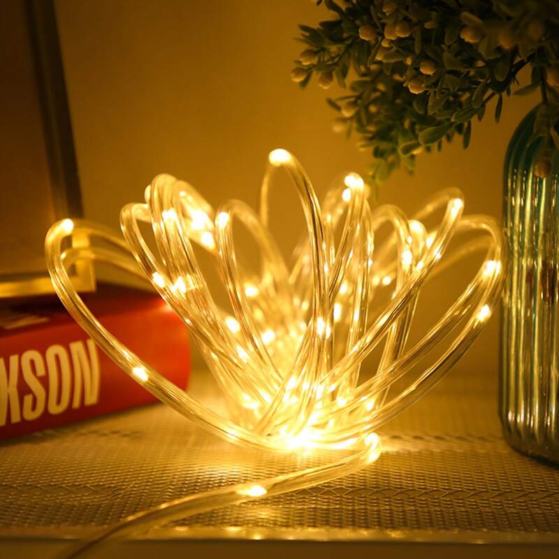 

30pcs Led Tube Copper Wire String Light, Yellow